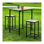 Ensemble table mange - debout + 2 tabourets avec repose - pieds ? style bistrot moderne, plateau mdf, ...