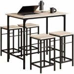 Ensemble mange debout 1 table haute, 4 tabourets style bistrot pour salle  manger, cuisine, salon, blacon, ...