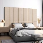 [neu. haus] - set de 2 coussins muraux carpino en tissu 90 x 30 cm beige