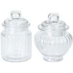 Set de 2 petites bonbonni�res en verre classiques