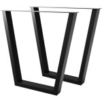 Metalopro - set de 2 pieds de table en mtal, pied pour meubles - pieds en v - 72x70 cm