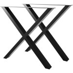 Metalopro - set de 2 pieds de table en mtal, pied pour meubles - pieds en x - 72x70 cm