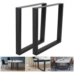 Set de 2 pieds de table rectangulaire en acier noir 80 x 72 cm