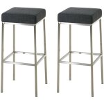 Set 2 tabourets de bar montr�al en tissu gris fonc�, edelstahl