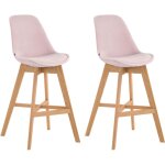 Clp - set 2 tabourets modernes cadre en bois clair et sige de velours diffrentes couleurs colore : ...
