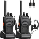 Set de 2 talkies - walkies professionnels - radio bidirectionnelle rechargeable - port�e �tendue - 16 ...
