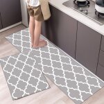 Set 2 tapis de cuisine antifatigue - mousse pvc - imperm�ables - 16 x47  + 16 x24