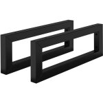 Set 2x consoles murales, 450x150x30 mm, noir, acier, design flottant, support d'�tag�re pour lavabo / ...