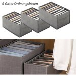Set de 3 9 grille tiroirs - organiseur pliable placard, t - shirt, jeans, leggings - armoire 44x24x22cm ...