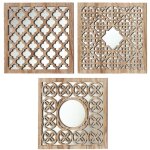 Set de 3 miroirs orientaux bois
