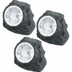 Set de 3 spots de jardin solaires led, �clairage ext�rieur auto - chargeant en pierre design solaire