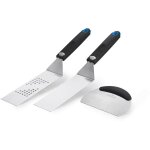 Set 3 ustensiles à plancha: 2 spatules flexibles & un coupe légumes napoleon Set 3 ustensiles à plancha: 2 spatules flexibles & un coupe légumes napoleon