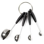 Set de 4 cuillres mesure en acier inoxydable et manches en caoutchouc