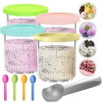 Set de 4 rcipients deluxe 680ml avec couvercles pour ninja creami - compatible avec les sries nc500 ...