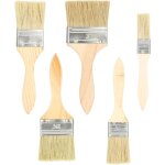 Set 5 pinceaux plats 25 / 38 / 50 / 63 / 76 mm, manche bois, pour lasure, colle, teinture, bricolage ...