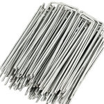 Set 50 piquets en acier galvanis� 3, 2mm 100x40mm ancrage au sol pour baches filets de jardinage en u ...