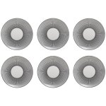 Secret de gourmet - set de 6 assiettes  dessert lunis - d 19 cm - noir - livraison gratuite