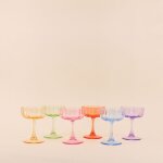 Set de 6 coupes en verre color� 10x13cm