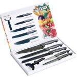 Set de 6 couteaux de cuisine ensemble de couteaux avec éplucheur et boîte de rangement lames anti - adhérente ... Set de 6 couteaux de cuisine ensemble de couteaux avec éplucheur et boîte de rangement lames anti - adhérente ...
