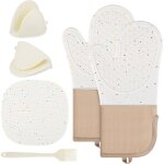 Set de 6 gants cuisine silicone, r�sistants � 230 �c, adapt�s bbq, grillage, p�tisserie, four