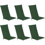 Set de 6 matelas coussin pour chaise fauteuil de jardin terrasse loft hl 120x50x6 cm vert fonc� - beautissu ...