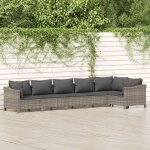 Set 6 places salon de jardin gris r�sine tress�e avec housse 63x63cm table 6 personnes canap� jardin ...