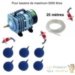Set a�rateur bassin de 3000, 4000 et 5000 l. pompe � air bassin + 6 bulleurs