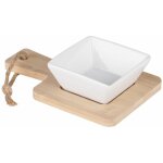 Set ap�rif carr� 2 pi�ces - plateau en bambou - beige