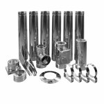 Le sanitaire - set de base conduit fumée double paroi diamètre 130 mm pour tous les foyers standard Le sanitaire - set de base conduit fumée double paroi diamètre 130 mm pour tous les foyers standard