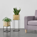 Set cache - pot juprelle mtal tailles diffrentes noir dor [en. casa]