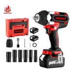 1800nm cl� � chocs sans fil brushless, 3 vitesses, 1 / 2 ' boulonneuse a choc avec 2x588vf batterie , ...