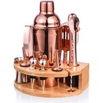 Set de cocktail d' 12 pi�ces, kit de barman professionnel avec support de bambou �l�gant, outil de bar ...