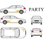 Set complet adhesifs - party - orange - taille m - promo adn - car deco