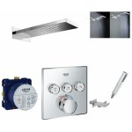 Grohe ? colonne de douche encastr�e smartcontrol ? pommeau pluie et cascade inox poli ? mitigeur thermostatiqu ...