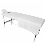 Vivezen - set de drap + drap - housse complet pour table de massage - flanelle - blanc Vivezen - set de drap + drap - housse complet pour table de massage - flanelle - blanc