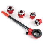 Set fili�re de plombier coupe - filet de tube 4 t�tes � 20, 96 mm (� ') - 41, 91mm (1 �') bspt) - wiltec ...