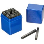 Relaxdays lettres � frapper, 36 pi�ces, 3 mm, pour cuir et m�tal, a � z et 0 � 9, acier, noir