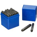 Lettres � frapper, 36 pi�ces, 6 mm, pour cuir et m�tal, a � z et 0 � 9, acier, noir - relaxdays
