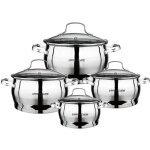 Set de marmites - signature - 4 pi�ces - acier inoxydable - couvercles en verre - tous feux compatibles ...