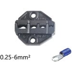 Set de matrices de sertissage pour attacher des aglets de gaine m�tallique � l'extr�mit� des lacets