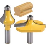 Set of 2 handrail router bits - standard / flute molding cutter - 1 / 2'' shank for stair handrails and ...