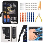 Set d'outils pour réseau, 1 pince à sertir rj45, 40 connecteurs réseau blindés cat7 / cat6, 40 protections ... Set d'outils pour réseau, 1 pince à sertir rj45, 40 connecteurs réseau blindés cat7 / cat6, 40 protections ...