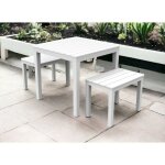Set salon d'extrieur dkabash, ensemble de jardin avec 1 table carre et 2 bancs, ensemble intrieur ...