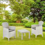 Set salon d'extrieur dzucco, salon de jardin compos de 2 fauteuils et 1 table basse, salon effet rotin ...