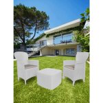 Set salon d'extrieur napoli, salon de jardin compos de 2 fauteuils et 1 table conteneur, salon effet ...