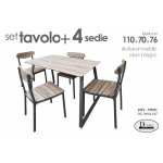 Webmarketpoint - set de table avec 4 chaises cuisine salon table 110x 70 x 76 h