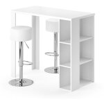 Vicco - set de table de bar noel, blanc, 120 x 60 cm avec 2 tabourets de bar Vicco - set de table de bar noel, blanc, 120 x 60 cm avec 2 tabourets de bar