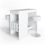 Vicco - set de table de bar ross, blanc, 115 x 50 cm avec 2 tabourets de bar Vicco - set de table de bar ross, blanc, 115 x 50 cm avec 2 tabourets de bar