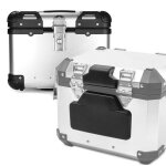 Set top case aluminium xs45 45 l argent + coussin dosseret passager compatible bmw