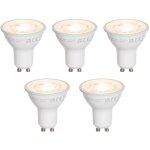Luedd - lot de 5 ampoule led gu10 50mm transparentes 7, 5w 800 lm 3000k